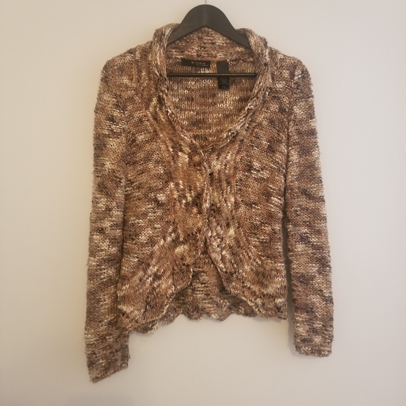 Studio liz claiborne women's neutral color chunky knit cardigan - Picture 11 of 11